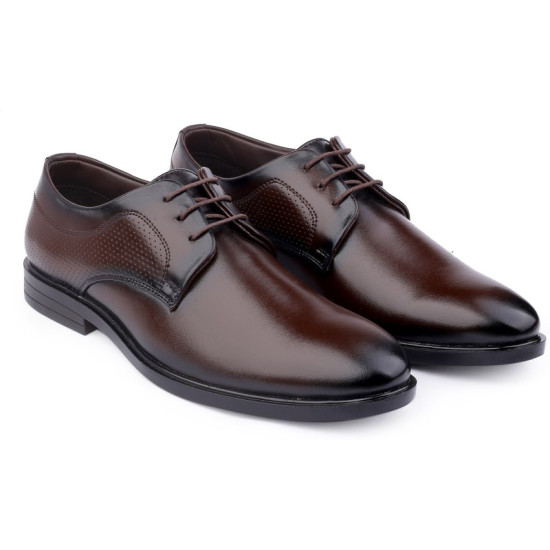 Elegant Brown Leather Dress Shoes for Men – Classic & Comfortable