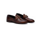 Men’s Brown Leather Loafers – Classic Slip-On Dress Shoes with Metal Bit