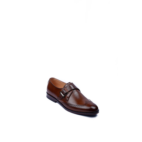 Men’s Classic Monk Strap Shoes – Handcrafted Brown Leather Dress Shoes